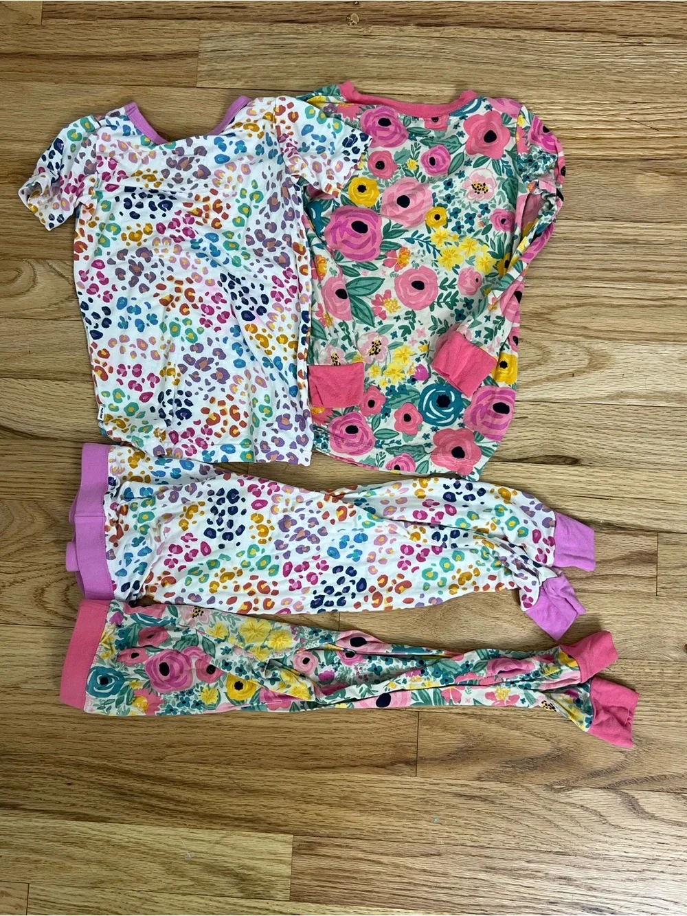 Little Sleepies Pink Floral & Multicolor Leopard 2-Pack Pajama Set size 18-24 mo